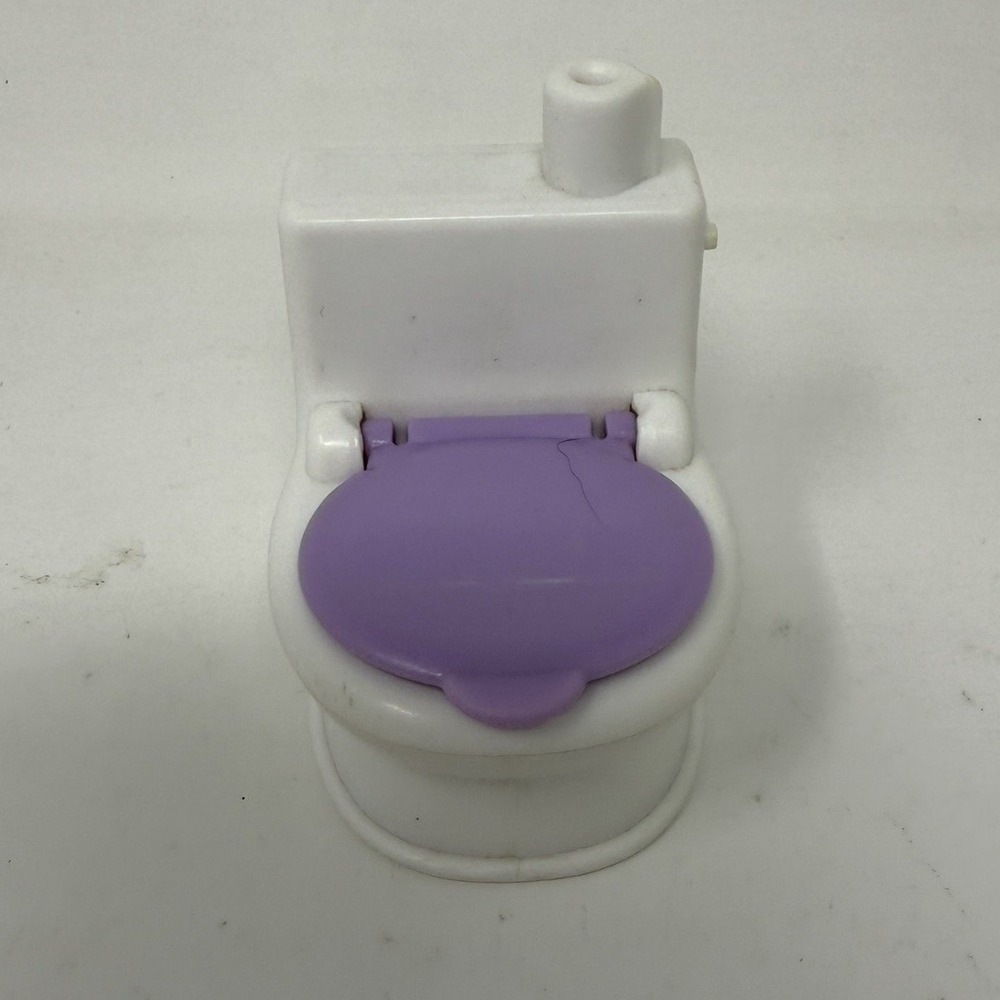 Fisher Price Loving Family My First Dollhouse Purple & White Bathroom Toilet